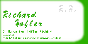 richard hofler business card