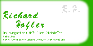 richard hofler business card